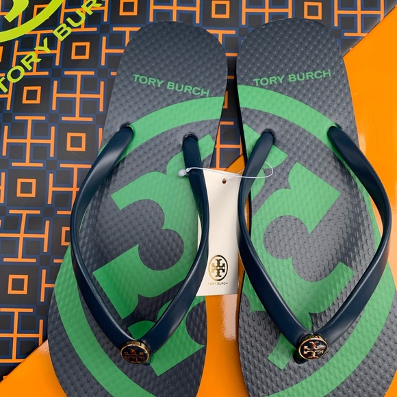 NWT Tory Burch Emory Flip Flop Flat Logo Sandals - Picture 4 of 12